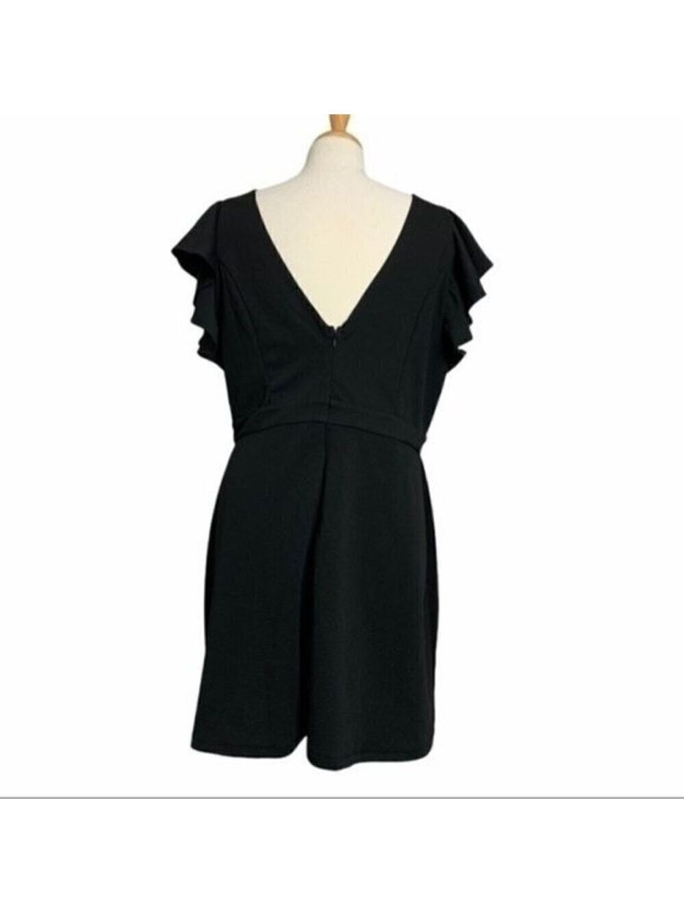 Wet Seal Black Flutter Sleeve Dress 2XL - Picture 6 of 8